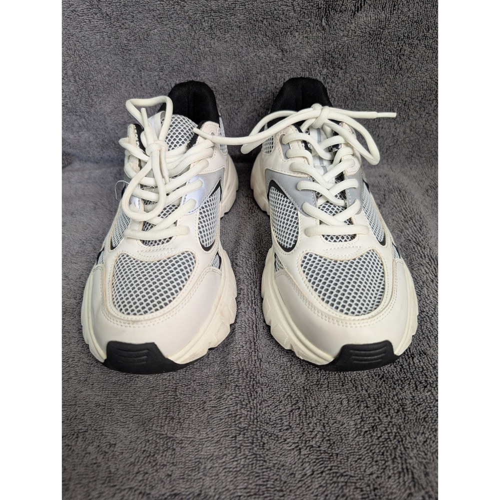 HM Womens Chunky Mesh Sneakers Cream Grey Silver 1165842 Size 8